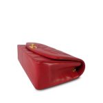 Red Lambskin Quilted Diana Flap Medium Gold Hardware - Image 5