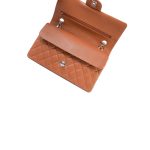 Caramel Caviar Quilted Classic Flap Medium Silver Hardware - Image 13