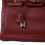 Birkin 35 Rouge H Buffle Skipper Gold Plated [F] Stamp - Image 17