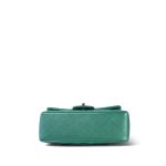 22A Iridescent Green Lambskin Quilted Mini Rectangular Single Flap LGHW - Image 6