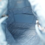23A Light Blue Calfskin Quilted Mini 22 Bag Silver Hardware - Image 16