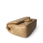 23P Gold Lambskin Quilted Mini Sweetheart Single Flap Bag Aged GHW - Image 9