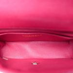 18B Raspberry Caviar Chevron Quilted Mini Rectangular Flap Light Gold Hardware - Image 16