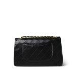 Black Lambskin Quilted Medium Double Flap Bag GHW - Image 3