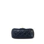 Navy Pearl Crush Mini Square Flap Aged Gold Hardware - Image 15