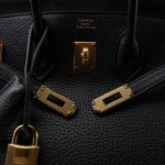 Birkin 25 Noir Veau Togo Gold Plated T Stamp - Image 23