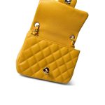 18S Yellow Caviar Quilted Mini Square Flap LGHW - Image 10