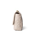 23P Light Beige Lambskin Quilted Funky Town Flap Antique GHW - Image 3