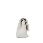 21S White Caviar Quilted Jumbo Classic Flap Silver Hardware - Image 4