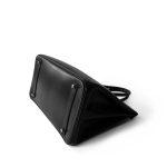 Birkin 35 Black Box Calfskin Palladium Plated F Square Stamp - Image 9