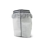 White/Black Terry Cloth Quilted CC Beach Tote with Towel Set - Image 17