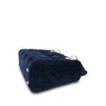 Mini Lady Dior Bag Navy Velvet - Image 14