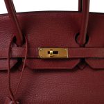 Birkin 35 Rouge H Buffle Skipper Gold Plated [F] Stamp - Image 19