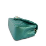 22A Iridescent Green Lambskin Quilted Mini Rectangular Single Flap LGHW - Image 4