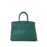 Birkin 30 Malachite Clemence Palladium Plated R Stamp - Image 10