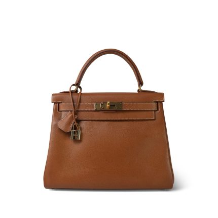 Kelly 28 Retourne Gold Courchevel Gold Plated (Y) Stamp