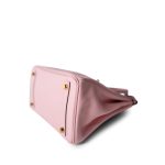 Birkin 25 Rose Sakura Swift Gold Plated X Stamp - Image 6
