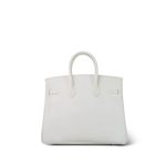 Birkin 25 White Epsom Palladium Plated [K] Stamp - Image 9