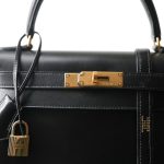 Kelly Sellier 28 Black Box Calfskin Gold Plated [A] Stamp - Image 4