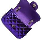 24c Shiny Purple Calfskin Quilted Flap Bag & Star Coin Purse - Image 15