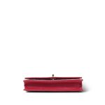 23B Red Lambskin Quilted Trendy CC Wallet On Chain LGHW - Image 5