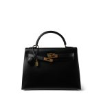 Kelly 32 Black Box Calfskin Gold Plated (A) Stamp - Image 13
