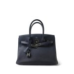 Birkin 30 Bleu Nuit Togo Palladium Plated Z Stamp - Image 9