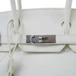 Birkin 30 White Clemence Palladium Plated M Square Stamp - Image 4