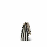 Ivory/Black Striped Coco Sailor Pearl Classic Flap Medium LGHW - Image 5