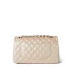 21S Pearly Beige Calfskin Classic Flap Medium Light Gold Hardware - Image 3