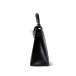 Mini Kelly 20 Sellier Black Box Calfskin Gold Plated B Stamp - Image 6