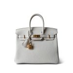 Birkin 25 Gris Pale Togo Gold Plated B Stamp