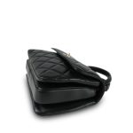 21S Black Lambskin Quilted Small Trendy CC Light Gold Hardware - Image 4