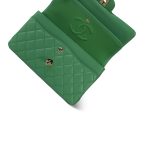 21P Green Caviar Quilted Classic Flap Small Light Gold Hardware - Image 13