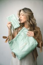 23P Light Green Calfskin Quilted 22 Hobo Bag Small - Image 12