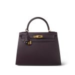 Kelly 28 Raisin Navy Epsom Gold Plated A Stamp HSS