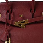 Birkin 35 Rouge H Buffle Skipper Gold Plated [F] Stamp - Image 18