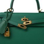 Kelly Sellier 25 Vert Vertigo Veau Epsom Gold Plated C Stamp - Image 9
