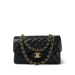 Black Caviar Quilted Small Classic Flap Gold HW - Image 11