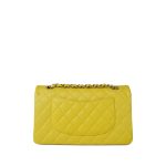 23P Yellow Caviar Quilted Classic Flap Medium Light Gold Hardware - Image 5