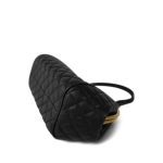 Black Calfskin Quilted Paris-Rome Colosseum Lock Frame Bag Aged Gold Hardware - Image 8