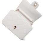 22C White Caviar Quilted Like A Wallet Flap Bag LGHW - Image 12
