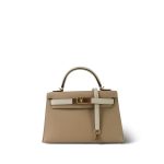 Mini Kelly Sellier II Bi-Color Horseshoe (HSS) Trench/Craie Epsom Permabrass Plated Z Stamp