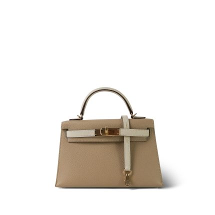 Mini Kelly Sellier II Bi-Color Horseshoe (HSS) Trench/Craie Epsom Permabrass Plated Z Stamp