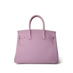 Birkin 30 Mauve Sylvestre Veau Epsom Palladium Plated Z Stamp - Image 5