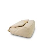 20A Light Beige Goatskin Quilted 19 Flap Small Mixed Hardware - Image 7