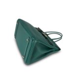 Birkin 30 Malachite Clemence Palladium Plated R Stamp - Image 13