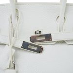 Birkin 30 White Clemence Palladium Plated M Square Stamp - Image 7