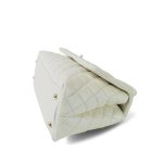 20K White Iridescent Caviar Quilted Coco Handle Medium Light Gold Hardware - Image 8