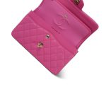 19C Pink Caviar Quilted Classic Flap Small Light Gold Hardware - Image 15